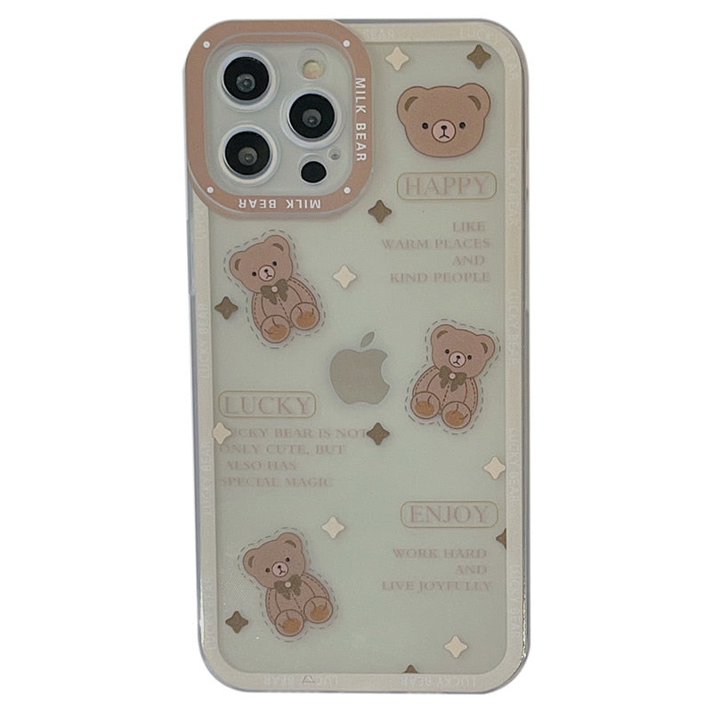 Chocolate Bear Art Transparent Phone Case