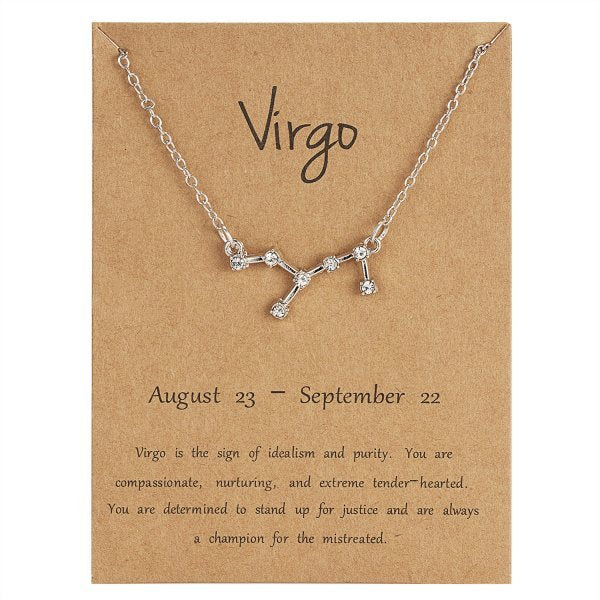 12 Constellation Zodiac Sign Necklace